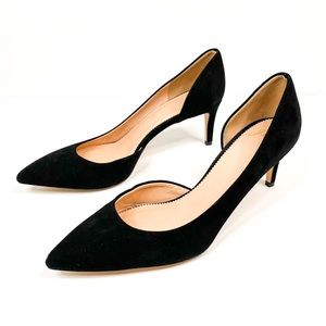 J. Crew Black Suede Pointed Toe Heels Sz 9.